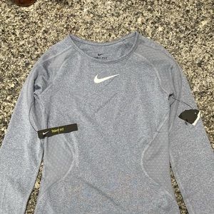 Nike Dri-FIT Pro Warm Therma Training Shirt Long Sleeve Grey blue